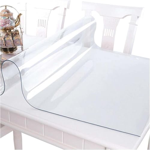 Transparente Schreibtischabdeckung, Kunststoff-Tischabdeckung, rechteckig, PVC-Kunststoff-Tischabdeckung, abwischbar, transparente Schreibtischunterlage für Büro, Kommode, Nachttisch, 1,5 mm, 60 x 150 von Generisch