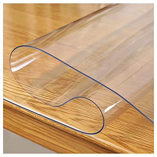 Transparente Tischabdeckung, hitzebeständig, transparente Tischdecke für Büro, Schreibtisch, Esstisch und mehr, rechteckige PVC-Tischmatte (3 mm dick, 105 x 220 cm) von Generisch