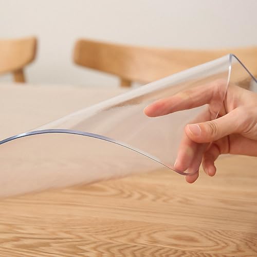 Transparente Tischschutzmatte, 90 x 610 cm, 2 mm dick, transparente Tischdecke für Küche, Ess- und Couchtisch, wasserdichte Tischunterlage für Schreibtisch, hitzebeständige Tischdecke, leicht zu von Generisch