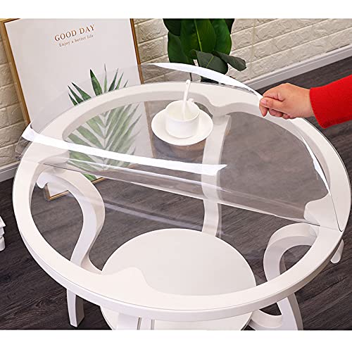 Transparente runde Tischabdeckung, 2 mm dick, abwischbar, weicher Glasstoff, Tischschutz, leicht zu reinigen, Tischdecke für Partys im Freien, 70 cm Transparente runde Tischabdeckung, 2 mm dick, abwischbar, weicher Glasstoff, Tischschutz, leicht zu reinigen, Tischdecke für Partys im Freien, 70 cm von Generisch