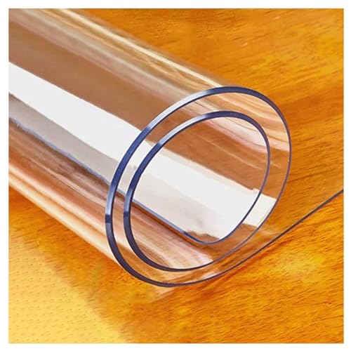 Transparenter Kunststoff-Tischschutz, 1 mm, 2 mm, 3 mm, 5 mm dick, wasserdicht, transparent, Tischdecke für den Außenbereich, waschbare Tischfolie, langlebiger Tischschutz von Generisch