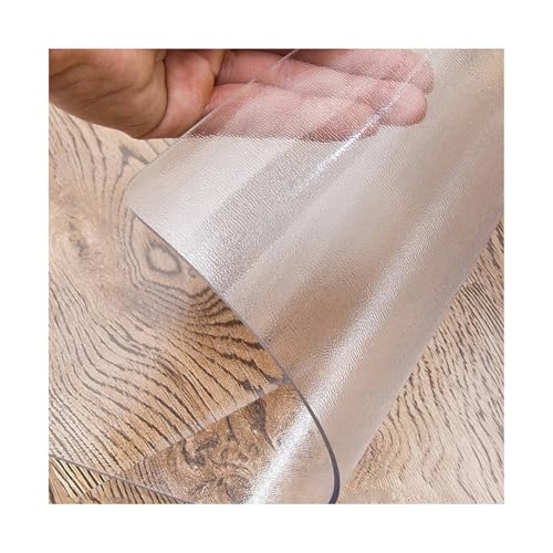 Transparenter PVC-Tischschutz, 120 x 119,9 cm, transparente Kunststoffabdeckung für Kaffee, Esszimmer, Büro, Schreibtisch, leicht zu reinigen, 2,0 mm Dicke von Generisch