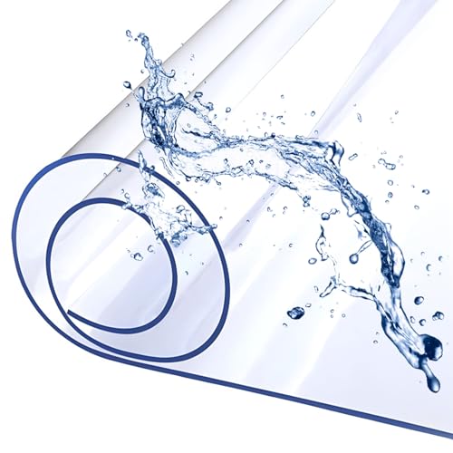 Transparenter PVC-Tischschutz, 2 mm dick, wiederverwendbar, Schreibtischunterlage für Esszimmertisch, Vinyl-Tischabdeckung, wasserdicht, transparente Tischdecke (85 x 135 cm) von Generisch