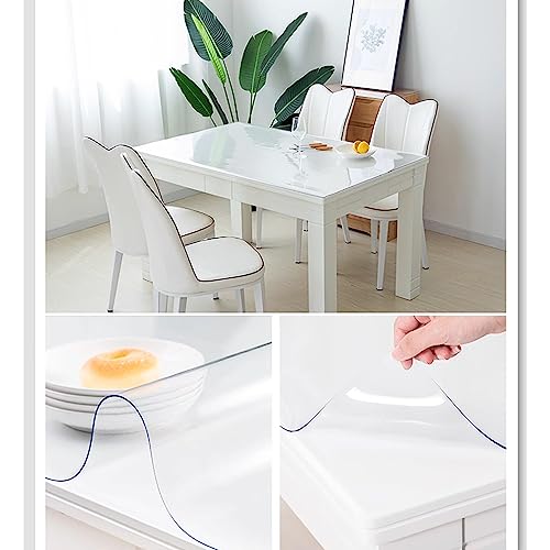 Transparenter PVC-Tischschutz, geruchlos, wasserdicht, dick, 2 mm, transparente Tischmatte, ideal für Couchtisch und Esstisch, 80 x 130 cm von Generisch