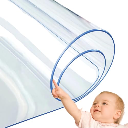 Transparenter PVC-Tischschutz, wasserdicht, 1,5 mm dick, transparente Abdeckung für Tisch/Schreibtisch, geruchlos und abwischbar, 150 x 240 cm von Generisch