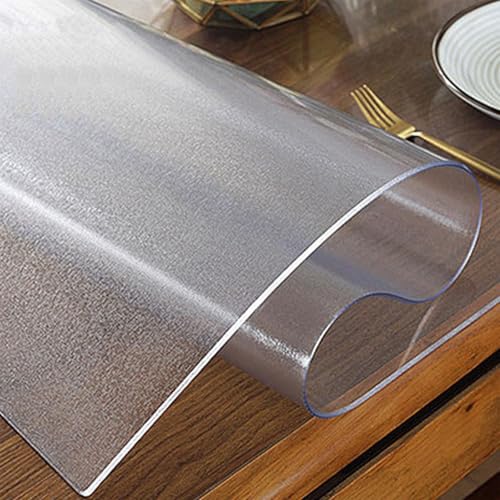 Transparenter PVC-Tischschutz, wasserdicht und abwischbar, hitze- und kratzfest, Tischdecke für Zuhause, Küche, 1,5 mm dick, 100 x 100 cm von Generisch