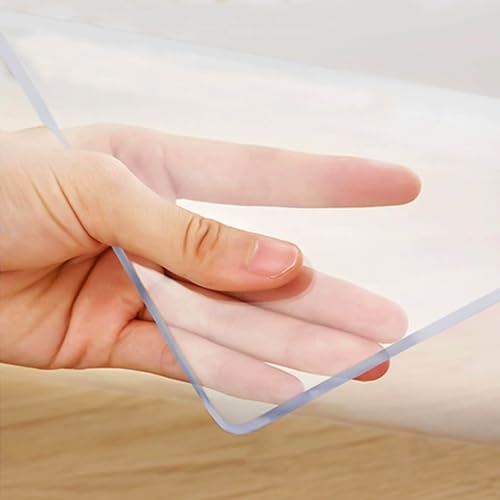 Transparenter PVC-Tischschutz für Esszimmertische, abwischbar und dick, 1,5 mm, transparente Tischdecke, individuelle Größe, Schreibtisch-Tischunterlage, wasserabweisend, Kunststoffabdeckung, ideal von Generisch