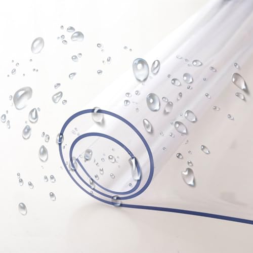 Transparenter Tischschutz, rechteckig, Vinyl-PVC, Esstischmatte, 2 mm dick, Tischabdeckung für verschüttete Flüssigkeiten, Kratzer und Hitzeschutz, 70 x 130 cm von Generisch