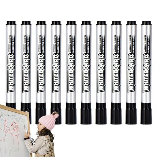 Trocken abwischbare Marker für Kinder, nass abwischbare und schwarze Whiteboard-Marker, lichtbeständig, wischfeste Whiteboard-Stifte für Schule und Zuhause von Generisch