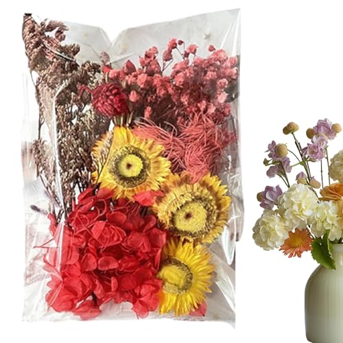 Trockenblumen zum Basteln,Trockenblumen-Bastelarbeiten, Foto-Requisiten, Hochzeits-Mittelstück, Trockenblumen-Kartendekoration, Bunte Foto-Requisiten, Journaling-Blumendekoration für Schlafzimmer, Hei von Generisch