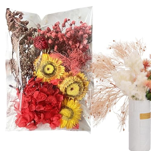 Trockenblumen zum Basteln,Trockenblumen-Bastelarbeiten | Bastelzubehör Trockenblumen-Set für Hochzeitsdekoration | Vielseitige Journaling-Blumendekoration, getrocknete Blumen für Schlafzimmer, Heimdek von Generisch