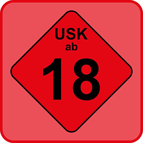 USK 18 Aufkleber für Videospiele - 50 Stück aus PP-Folie in 34,6 x 34,6 mm Standardgröße von Generisch