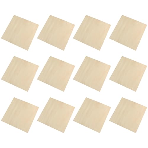 Unfinished Basswood Crafts, Crafting Basswood Blanks, Thin Rectangle Sheets, 12 Square Wood Boards for Architectural Models, Houses, and Aircraft 11.81x11.81 inches von Generisch