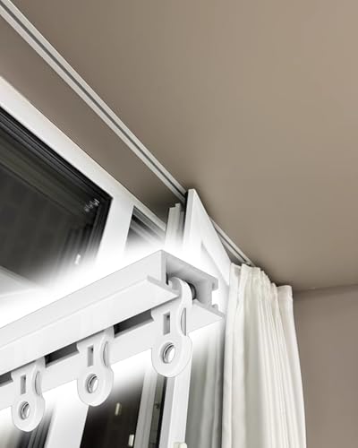 Unsichtbare Vorhangschiene, Deckenhalterung, versenkte 61 cm/76,2 cm/120 cm Aluminiumschiene für Dachbetten und Fenster, 1 cm Tiefe, weiß, perfekt für nahtlose Fensterbehandlungen Unsichtbare Vorhangschiene, Deckenhalterung, versenkte 61 cm/76,2 cm/120 cm Aluminiumschiene für Dachbetten und Fenster, 1 cm Tiefe, weiß, perfekt für nahtlose Fensterbehandlungen von Generisch