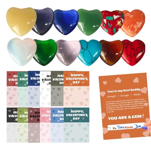 Valentine's Day Gems for Kids, Valentine Exchange Party Favors, Heart Shape Crystals, Crystal Love Gems, Valentine's Day Cards with Gems, Kids Valentine, Love Crystal Gems, Valentine's Day Party von Generisch