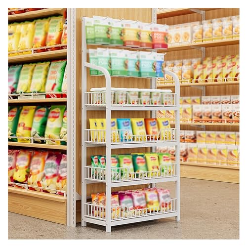 Verkaufs-Snack-Ausstellungsregal, großer Boden, Supermarkt, Snack-Organizer, Wagen, für Badezimmer, Wohnzimmer, Büro, bodenstehendes Brot-Display mit Haken von Generisch