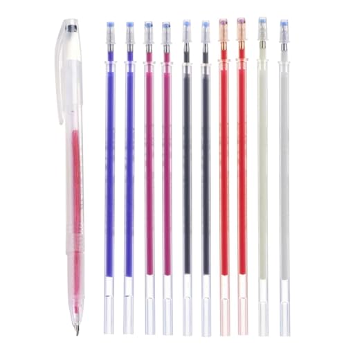 Verschwindende Stifte zum Nähen – Nähen Hochtemperatur-Schwindender Stift | Stickstift Stoff mit 10 Nachfüllungen | Stoffstifte Set Nähen Stoff Marker Stift High-Temp verschwindender Stift von Generisch