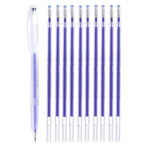 Verschwindende Stifte zum Nähen – Nähen Hochtemperatur-Schwindender Stift | Stickstift Stoff mit 10 Nachfüllungen | Stoffstifte Set Nähen Stoff Marker Stift High-Temp verschwindender Stift von Generisch