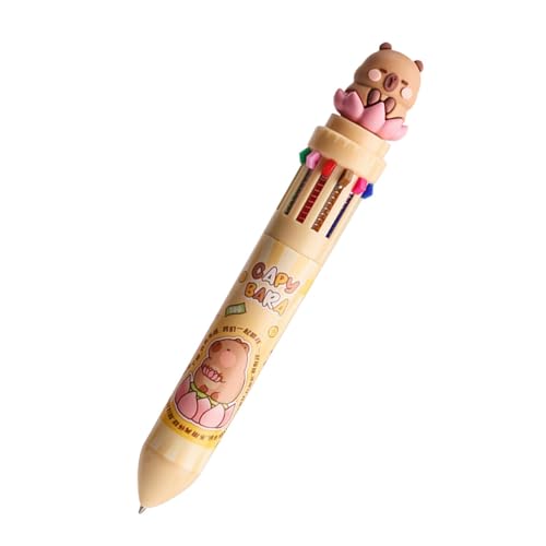 Versenkbarer Kugelschreiber, mehrfarbiger einziehbarer Stift | 12 in 1 Cartoon Capybara Fine Point Colored Tinte, Multi-Schreibstifte, 0,7 mm für Notizen bei und Mädchen von Generisch