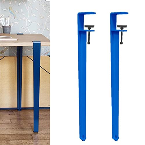 Verstellbare 71 cm lange Möbelbeine zum Aufstecken, F-Form, für Arbeitstisch, Couchtisch, Bartisch, Set mit 2 blauen Beinen, kein Stanzen von Generisch