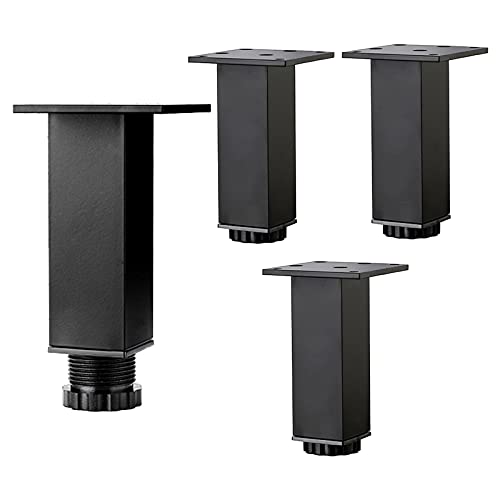 Verstellbare Metall-Möbelbeine für Sofa/Schreibtisch/Schrank, Schwarz, 15 cm, 4 Stück von Generisch