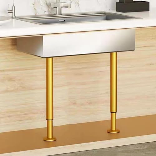 Verstellbare Teleskop-Stützstange für Waschbecken-Möbelbeine, Edelstahl, Unterbau-Halterung, Höhe 4276 cm, Gold-Finish, ideal für Stabilität von Tisch und Waschbecken, 2 Stück Verstellbare Teleskop-Stützstange für Waschbecken-Möbelbeine, Edelstahl, Unterbau-Halterung, Höhe 4276 cm, Gold-Finish, ideal für Stabilität von Tisch und Waschbecken, 2 Stück von Generisch