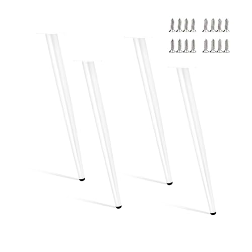 Verstellbare weiße Metall-Möbelbeine – Set mit 4 Ersatzbeinen für Tisch, Schreibtisch, Stuhl, Sofa – 72 cm Höhe von Generisch