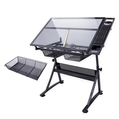 Verstellbarer Glas-Zeichentisch für Kunst & Handwerk, professioneller Zeichentisch mit geneigter Oberfläche, ideal für Home Office & Studio, vielseitiger Kunsttisch für Kreative Verstellbarer Glas-Zeichentisch für Kunst & Handwerk, professioneller Zeichentisch mit geneigter Oberfläche, ideal für Home Office & Studio, vielseitiger Kunsttisch für Kreative von Generisch
