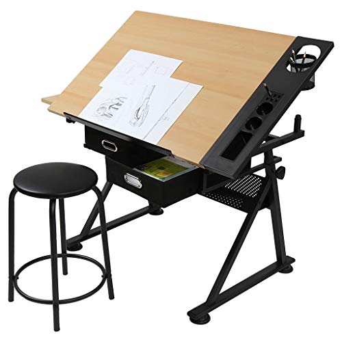 Verstellbarer Zeichentisch mit Aufbewahrung, neigbarer Kunstschreibtisch für Erwachsene, Ahornplatte, Basteltisch, vielseitige Zeichenstation für Künstler Verstellbarer Zeichentisch mit Aufbewahrung, neigbarer Kunstschreibtisch für Erwachsene, Ahornplatte, Basteltisch, vielseitige Zeichenstation für Künstler von Generisch