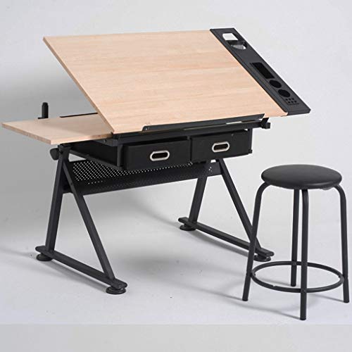 Verstellbarer Zeichentisch mit Aufbewahrung, neigbarer Kunstschreibtisch für Home Office, Ahornplatte, Basteltisch, höhenverstellbarer Zeichentisch für Künstler und Designer Verstellbarer Zeichentisch mit Aufbewahrung, neigbarer Kunstschreibtisch für Home Office, Ahornplatte, Basteltisch, höhenverstellbarer Zeichentisch für Künstler und Designer von Generisch