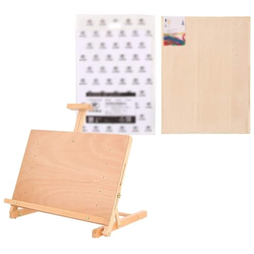 Verstellbares Zeichenbrett aus Holz für Aquarellmalerei, multifunktionaler Desktop-Tisch mit Klappfunktion, inklusive 8K- und 4K-Zeichenbrettern für Künstler aller Niveaus von Generisch