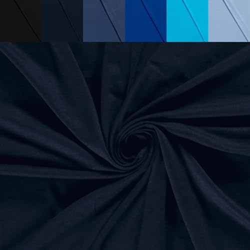 Viskose Jersey Uni Meterware - Stretchstoff Viskose - Viskosestoff stretchig - Jerseystoff Sommer - Blusenstoff Öko Tex 100 *Ab 50cm, Farbe: 008 Marine von generisch