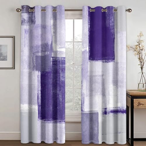 Vorhänge mit Ösen, 3D-Farbverlauf, für Schlafzimmer und Wohnzimmer, 100 % Polyester-Mikrofaser, 140 x 183 cm, 2 Stück von Generisch