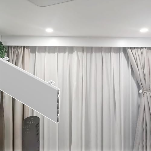 Vorhangkasten aus Metall, ohne Schiene, 10,5 cm hoch, Deckenmontage, Verdunkelungsvolant, dekorativer Vorhangstangenrahmen für stilvolle Heimdekoration Vorhangkasten aus Metall, ohne Schiene, 10,5 cm hoch, Deckenmontage, Verdunkelungsvolant, dekorativer Vorhangstangenrahmen für stilvolle Heimdekoration von Generisch