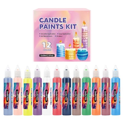 Wachsmaler | 12 Farben Kerzenwachs Malstifte Set - Schreiben und Gestalten für Anfänger auf Glas Basteln Kinder Baumwolltaschen Geschenke Wachsmaler | 12 Farben Kerzenwachs Malstifte Set - Schreiben und Gestalten für Anfänger auf Glas Basteln Kinder Baumwolltaschen Geschenke von Generisch