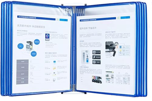 Wandmontierte Klappmappe mit 10 doppelseitigen A4-Blättern, transparenter Präsentationsständer für lose Blätter von Generisch