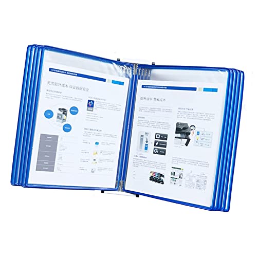 Wandmontiertes Referenz- und Display-System mit 10 doppelseitigen Paneelen für lose Blätter im A4-Format, transparente Seiten, Klappordner für einfache Lagerung und Betrachtung, wandmontierte von Generisch