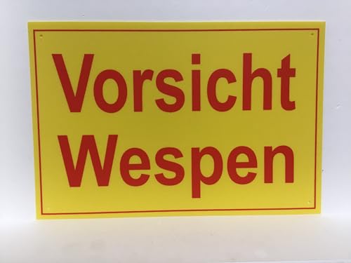 Warnschild -Vorsicht Wespen - 30x20cm 1mm starkes PVC, lichtfest,Löcher in den Ecken.Imker Imkerei Wespenschützer Bienenberater von Generisch