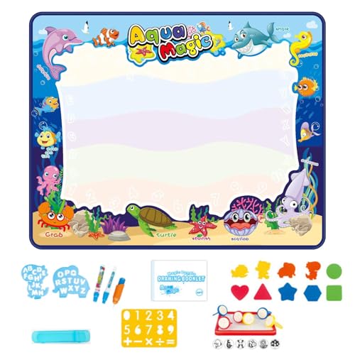 Wasser-Zeichenmatte, Kinderspielzeug Wasser-Doodle-Matte - Wiederverwendbare große Mal-, Schreib-, Farb-, Doodle-Matte, Zeichenbrett - 39 x 31 Zoll Entwicklungspädagogisches Spielzeug zur Förderung de von Generisch