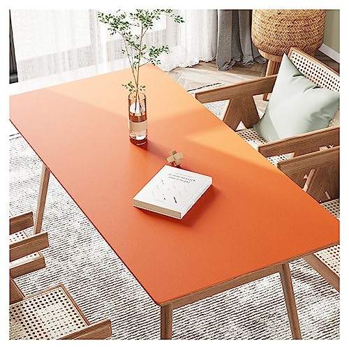 Wasserdichte Kunstleder-Tischdecke, Schutzpolster für Esszimmer-/Couchtisch, abwischbar und öldicht, hitzebeständig, Vinyl-Tischdecke, rechteckig, orange (40 x 100 cm) von Generisch