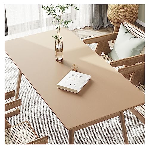 Wasserdichte Kunstleder-Tischdecke, abwischbar und ölbeständig, hitzebeständig, Vinyl-Tischdecken, rechteckig, 90 x 150 cm, Khaki von Generisch