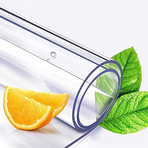 Wasserdichte PVC-Tischabdeckung, abwischbar, weich, rechteckig, transparent, Tischmatte für Picknick-Schreibtische und Partys, 1 mm dick, 100 x 320 cm von Generisch