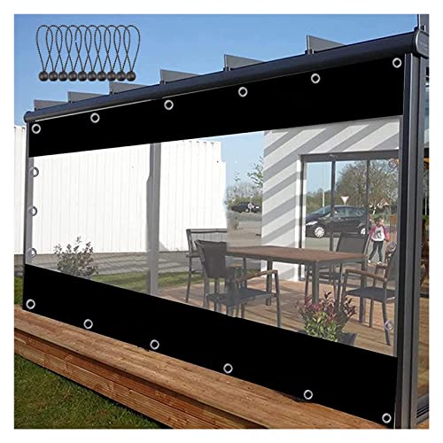 Wasserdichter schwarzer Netzstoff für den Außenbereich, Trampolin-Vorhang für Garten, Pergola, Terrasse, Veranda, Pavillon, wetterfeste Trennvorhänge, 320 x 220 cm von Generisch