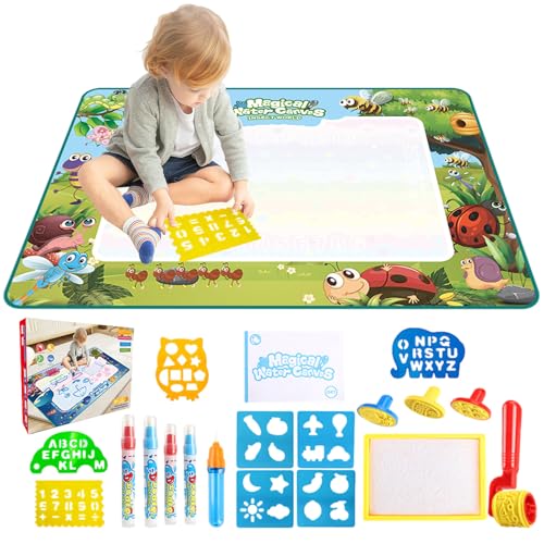 Wassermalmatte, Wasser-Doodle-Zeichenblock, 150 x 90 cm -Malset, Wassermalmatte, Malset, Zeichenbrett, kein Durcheinander, wiederverwendbar, lehrreich, Spaß für er, für Mädchen und Wassermalmatte, Wasser-Doodle-Zeichenblock, 150 x 90 cm -Malset, Wassermalmatte, Malset, Zeichenbrett, kein Durcheinander, wiederverwendbar, lehrreich, Spaß für er, für Mädchen und von Generisch