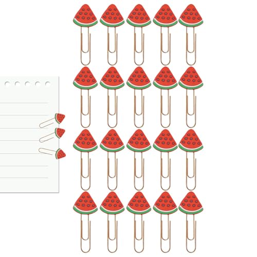 Wassermelonen-Büroklammern, Binder-Datei-Clips, Seitenhalter, Memo-Clips, Büroklammern, Wassermelonen-Form, Büroklammern für Dokumente, Zeichnen, Papier-Notizbücher von Generisch