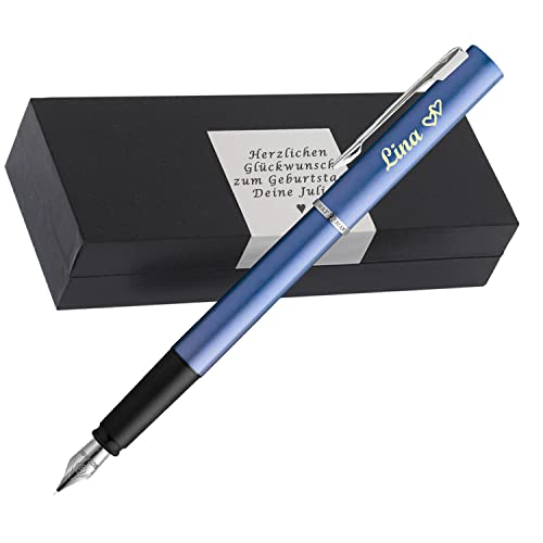 Waterman Allure Füller Blue | Edelstahl | Füllfederhalter mit Wunschgravur als Geschenk & Symbole als Gravur möglich PS132 von Generisch