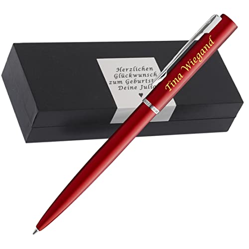 W a t e r m a n Allure Pastel Red Kugelschreiber | Wunschgravur auf Stift & Box | Messing als Geschenk & Symbole als Gravur möglich PS127 von Generisch