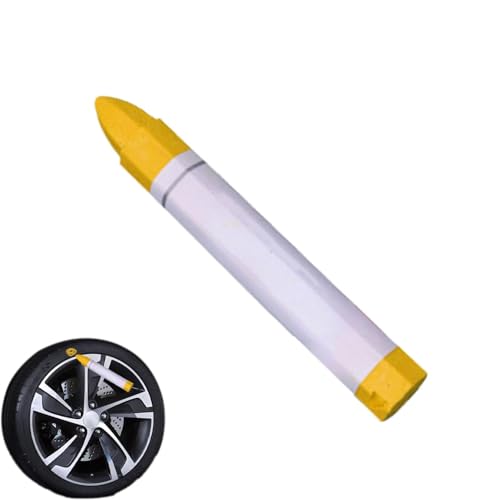 Waterproof Tire Paint Pen - White Yellow Paint Markers for Metal, Tire Painta Pen, Rainproof Auto Tire Graffiti Oil-Based Tire Painting Pens Repair Solution Quick Dry for Automotive Repairs von Generisch