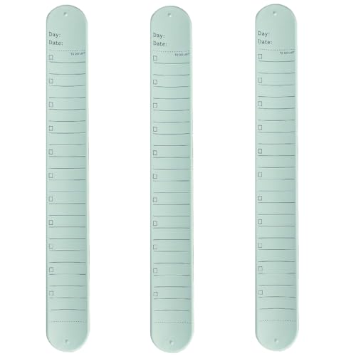 Wearable Nurse Notepad Wristband, Memo Wristband Dry Erase Wristband, Wiederverwendbares Silikon Memo Armband für die Arbeit tägliche Planung Aufgaben, Reminder Bracelet (Grün-3pcs) von Generisch