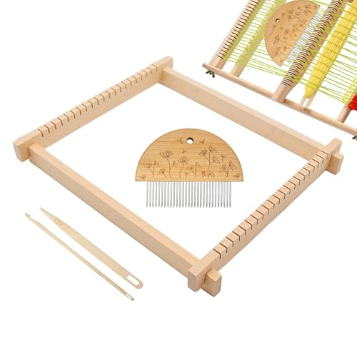 Weaving Loom Kit - Portable Yarn Weaving Frame, Adjustable Wooden Loom Kit | Tapestry Loom Warp ​Loom Heddle Bar, Educational Tapestry Loom Weaving Loom Creative Weaving Art For Kids, Beginners von Generisch